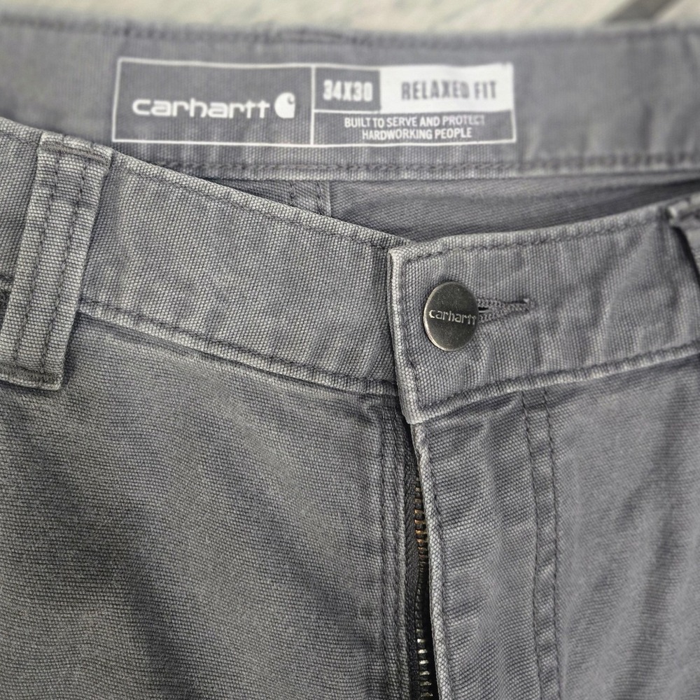 Carhartt Rugged Flex Relaxed Fit 5-Pocket Work Pants Gray 34x30 BN2517-M - Picture 2 of 4